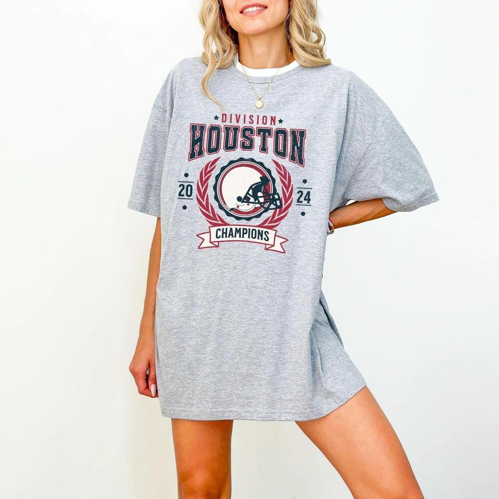 Houston Texan Football Division Championship Retro Fan Softstyle Crewneck Tee
